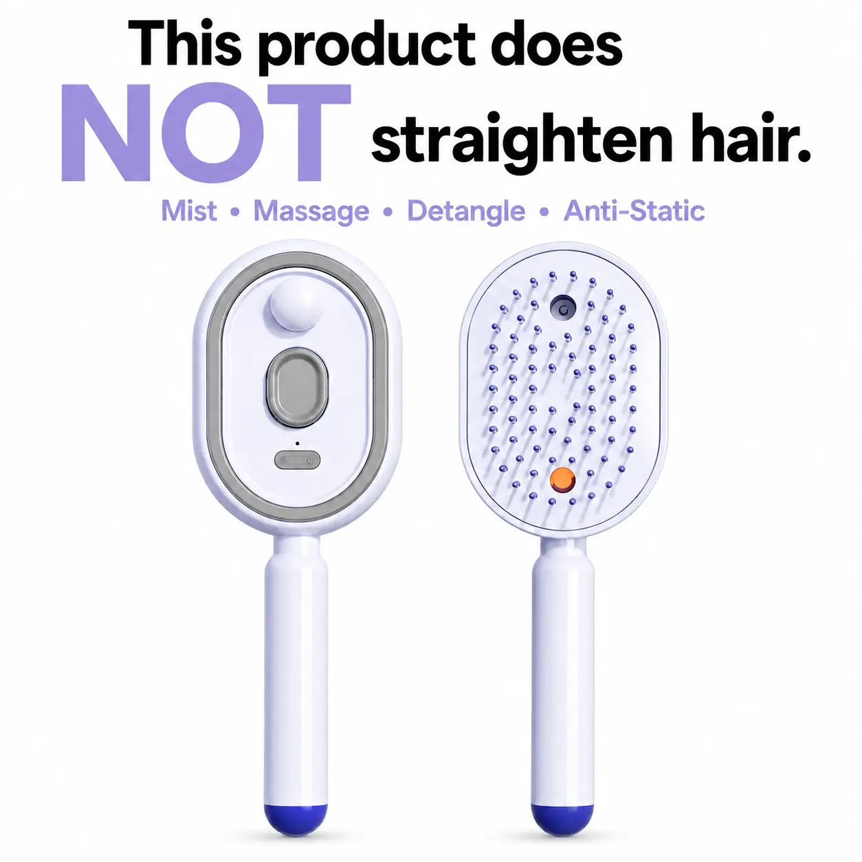 Electric Spray Hair Brush — Scalp Massage, Anti-Tangle, Anti-Static, Self-Cleaning