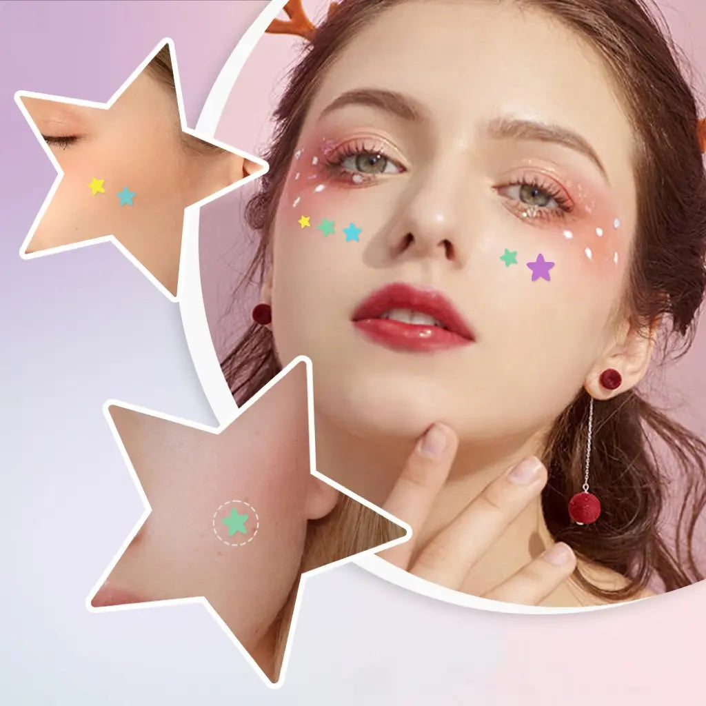 560Pcs Star Hydrocolloid Acne Patches — 7 Colors, Invisible Blemish Spot Stickers