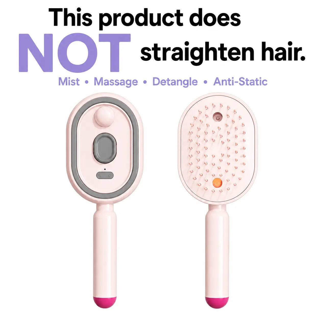 Electric Spray Hair Brush — Scalp Massage, Anti-Tangle, Anti-Static, Self-Cleaning