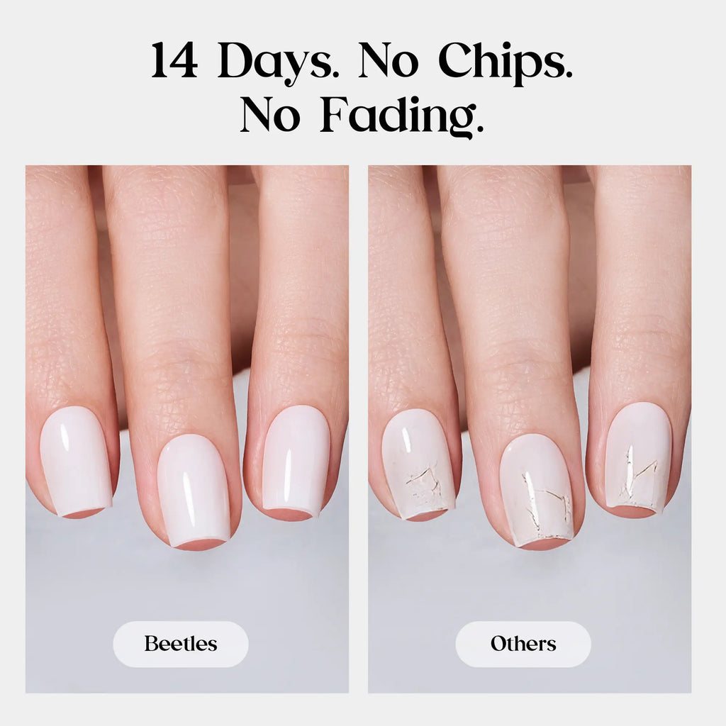 Press On Nails 32Pcs — Milky White, 16 Sizes, Glue Included, Reusable