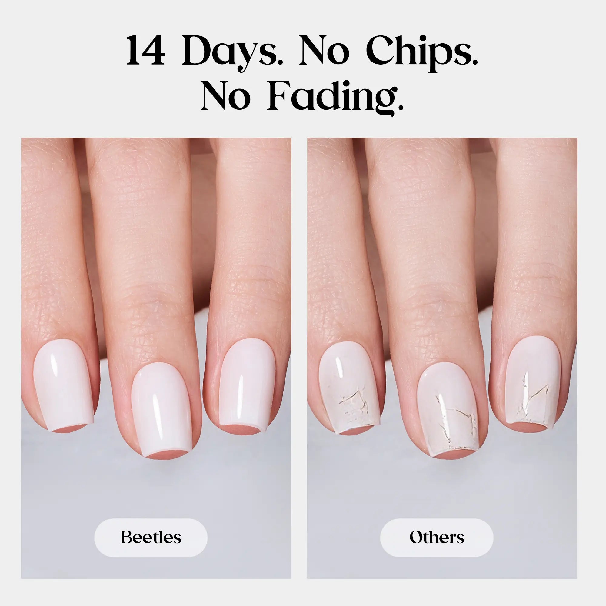 Press On Nails 32Pcs — Milky White, 16 Sizes, Glue Included, Reusable